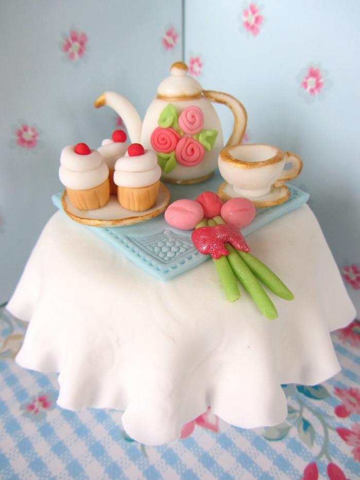 Mother's Day Afternoon Tea Cupcake Topper.