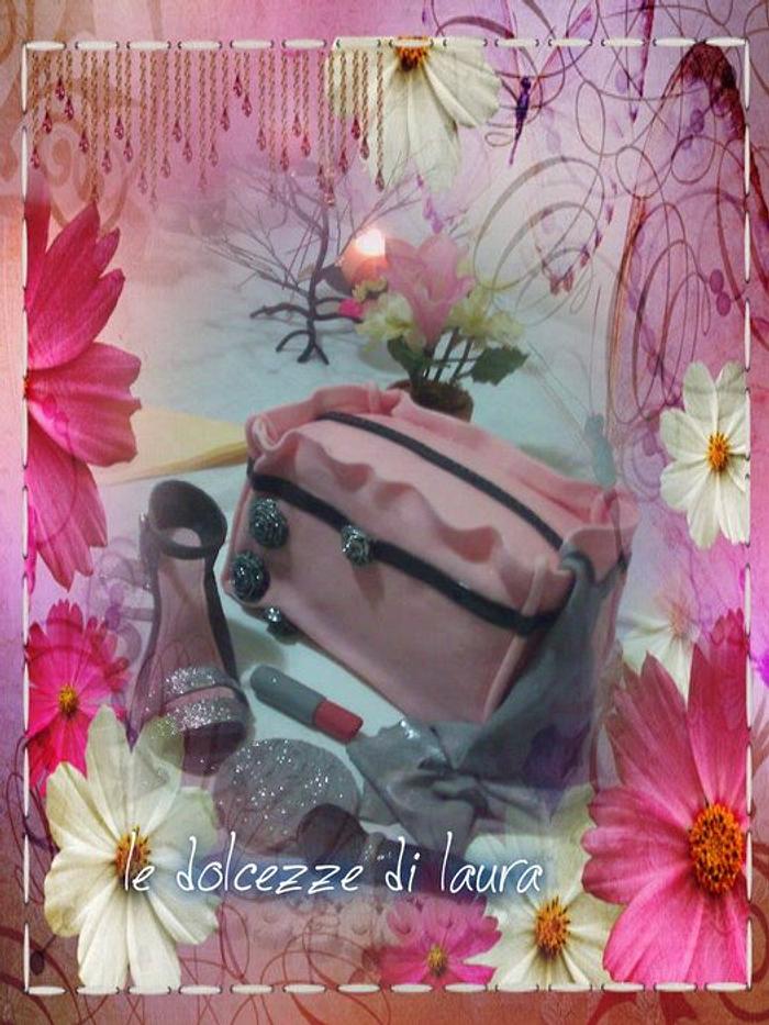 cake pochette and shoes