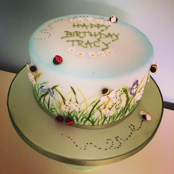 Nature themed birthday cake