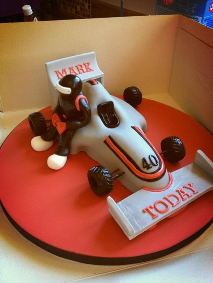 Racing car cake 