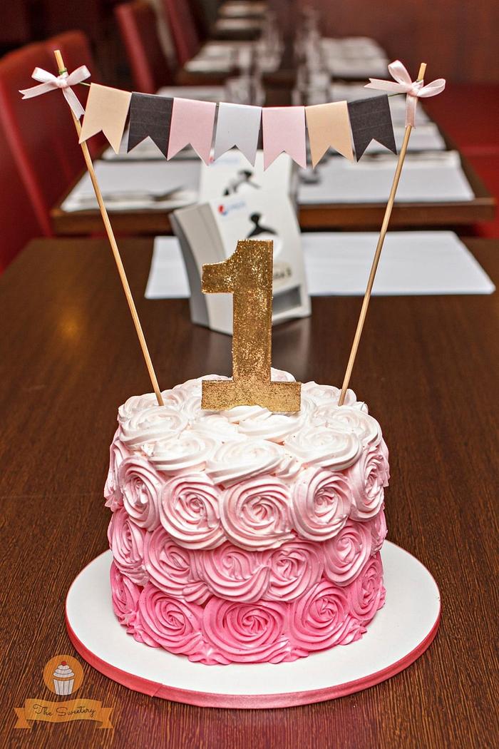 Pink Ombre smash cake