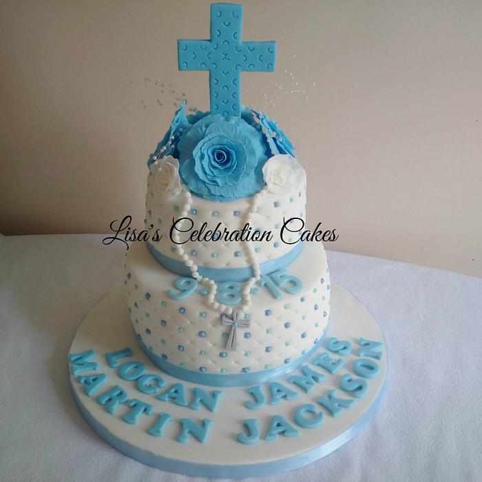Christening Cake - Decorated Cake by lisasbespokecakes - CakesDecor