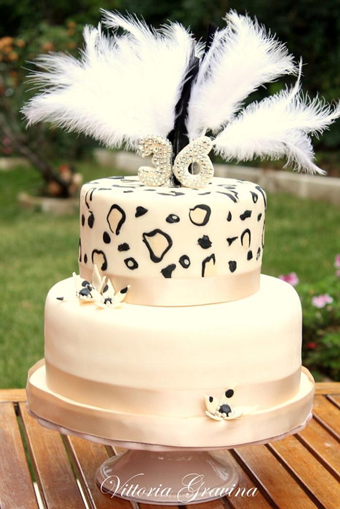 Spotted leopard cake