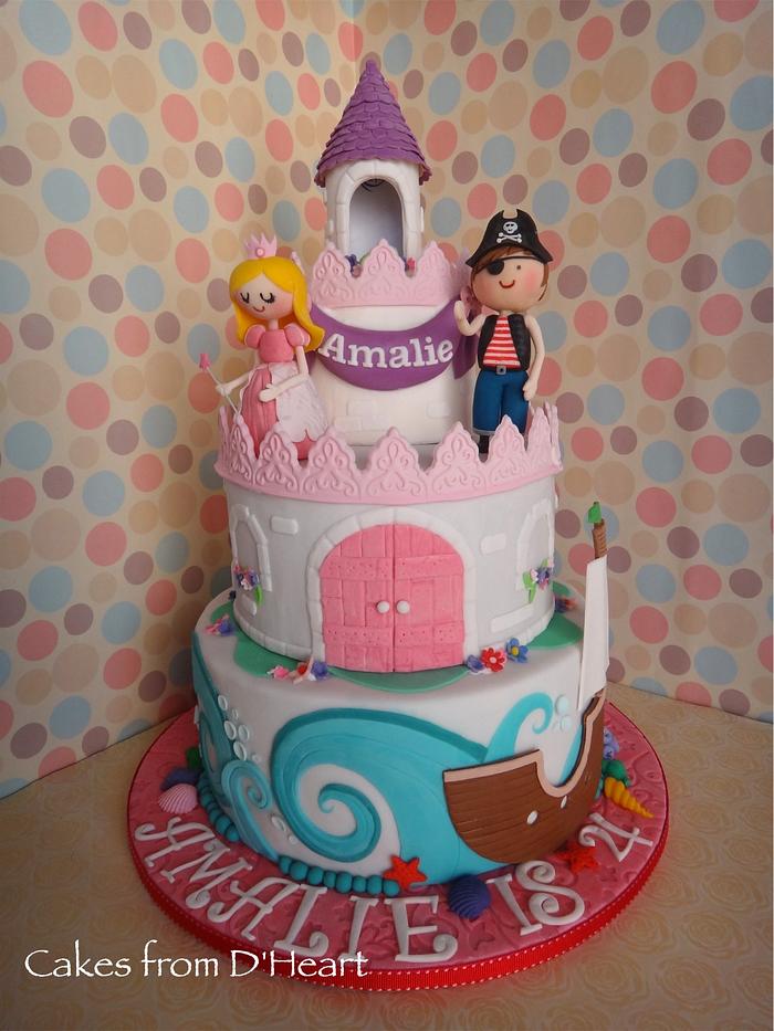 Princess and Pirate Cake