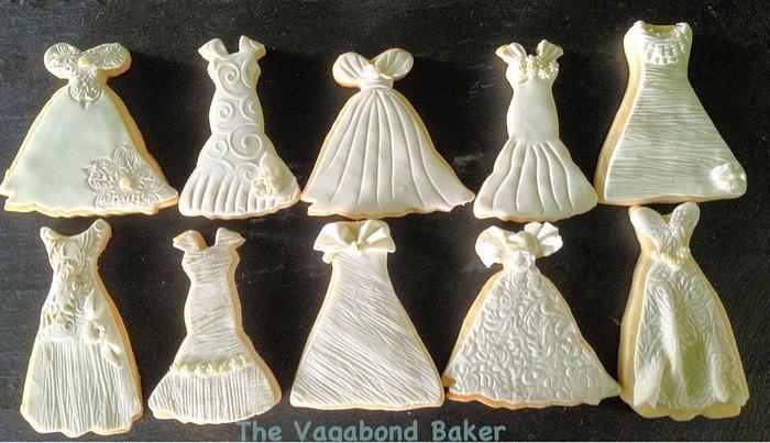 Wedding dress cookies