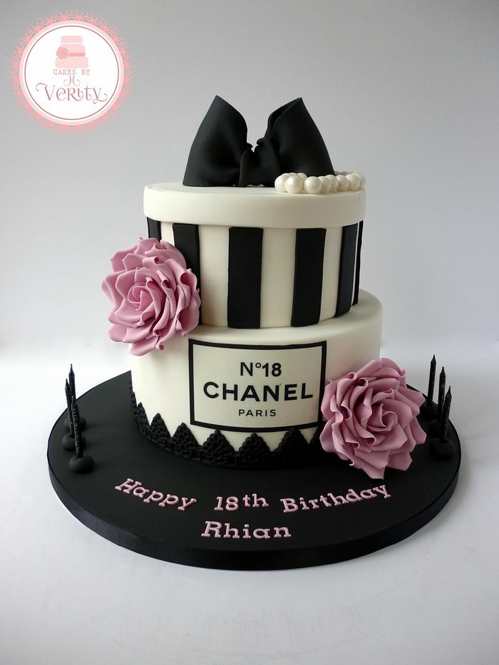 Chanel Inspired 18th Birthday cake
