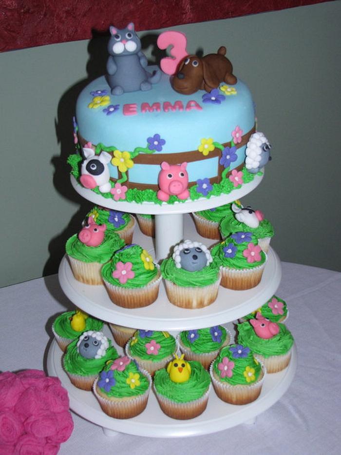 Farm Animal Birthday Cake