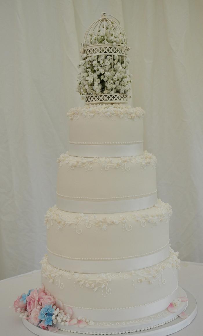 Baby's Breath Wedding Cake