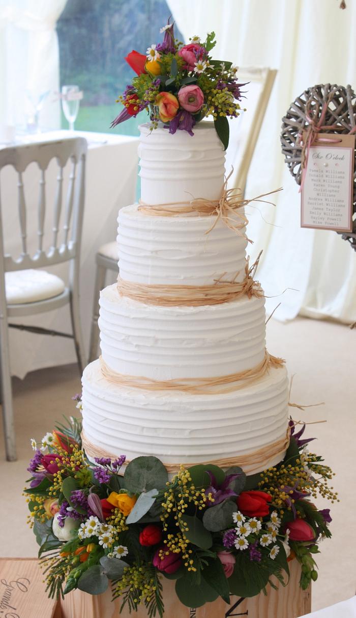Cottage Garden Wedding Cake