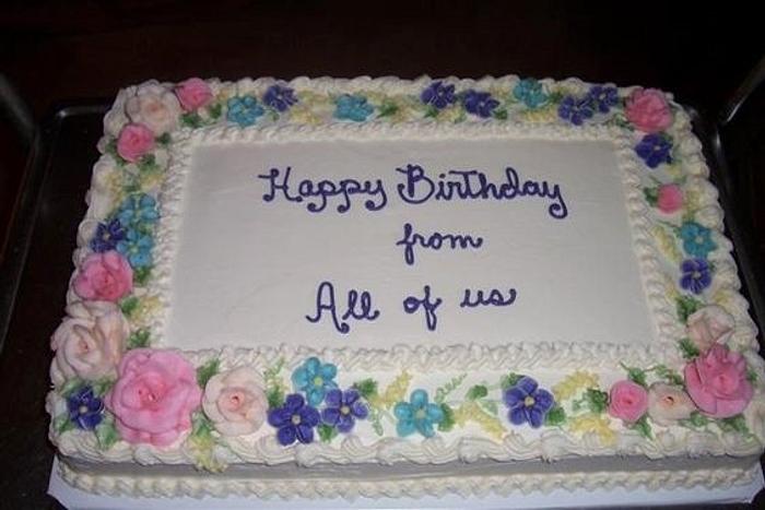 Birthday Cake with Flower Border