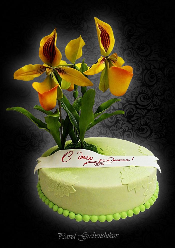 lady slipper flower cake