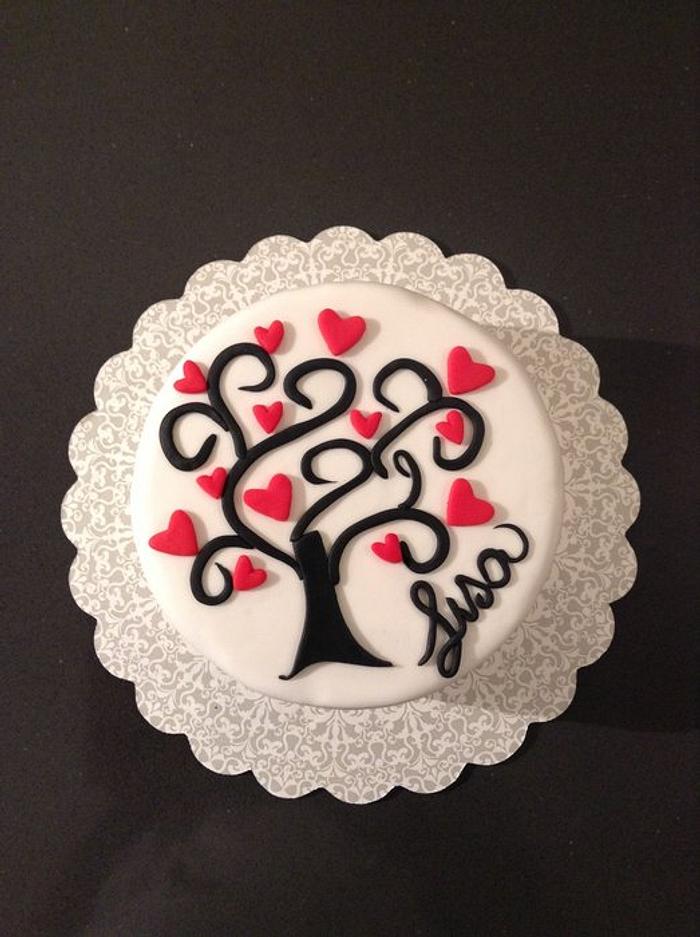 Love tree cake