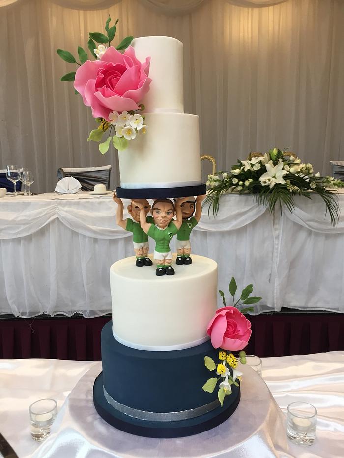 Rugby wedding cake