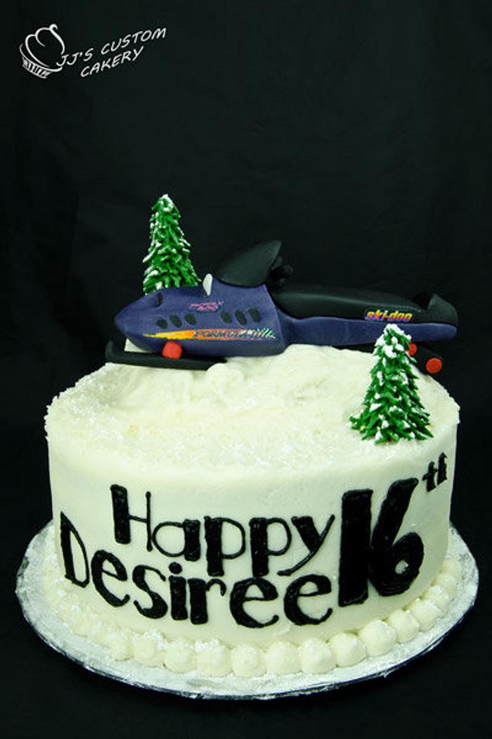 Snowmobile Cake