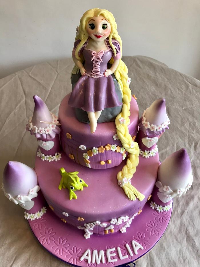 Rapunzel castle cake