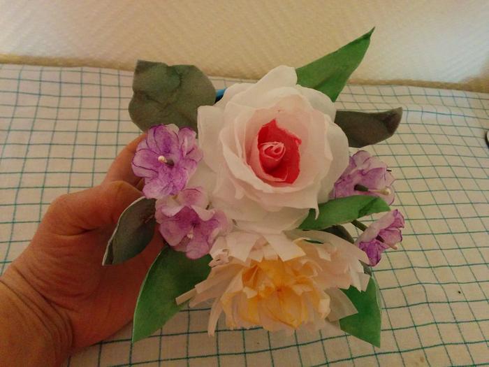 Wafer paper bouquet