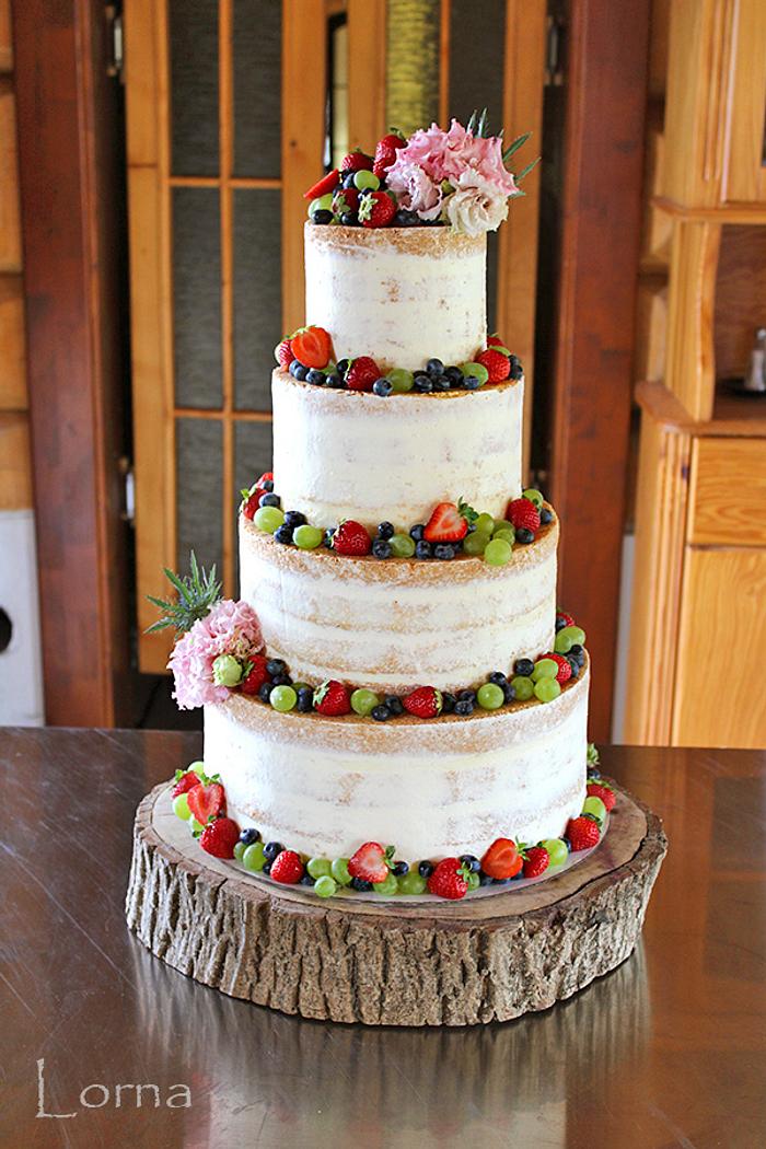 Naked wedding cake