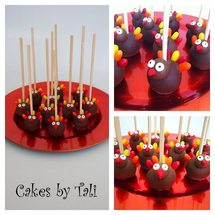 Turkey cake pops - Decorated Cake by Tali - CakesDecor