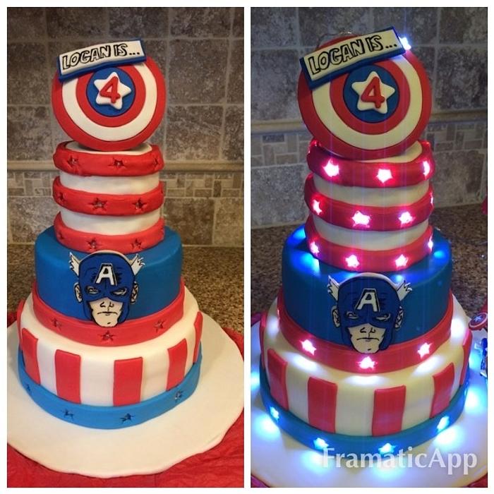 Captain America Light Up Cake