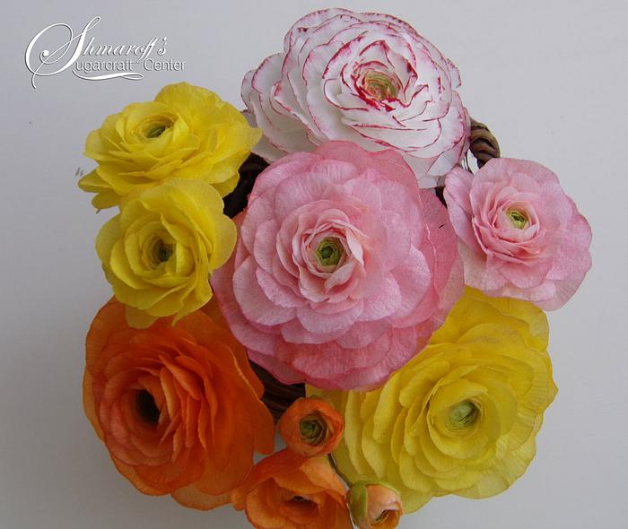 Ranunculus Flowers from Wafer Paper
