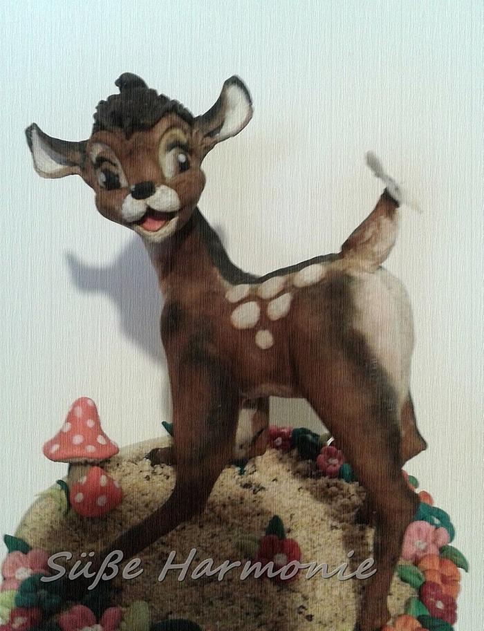Bambi  - sweet girl's cake for the 1st birthday 