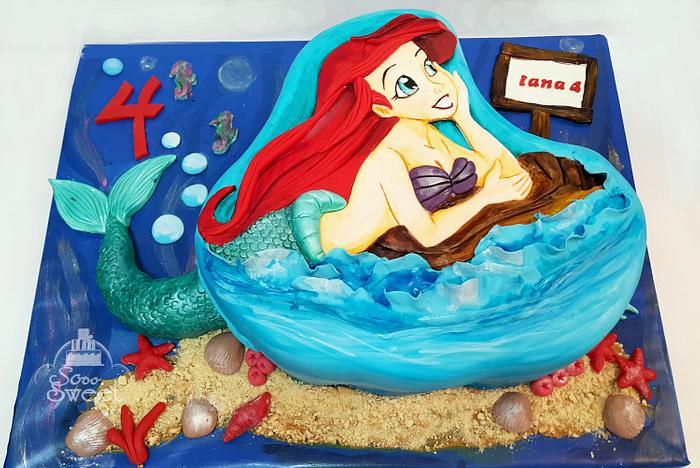 Ariel mermaid cake