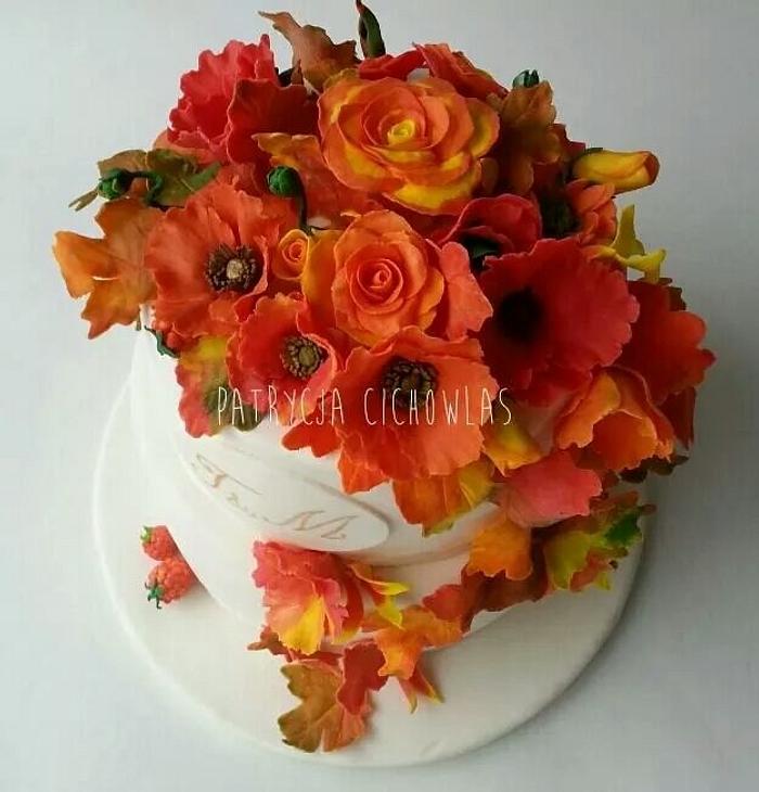 fall wedding cake