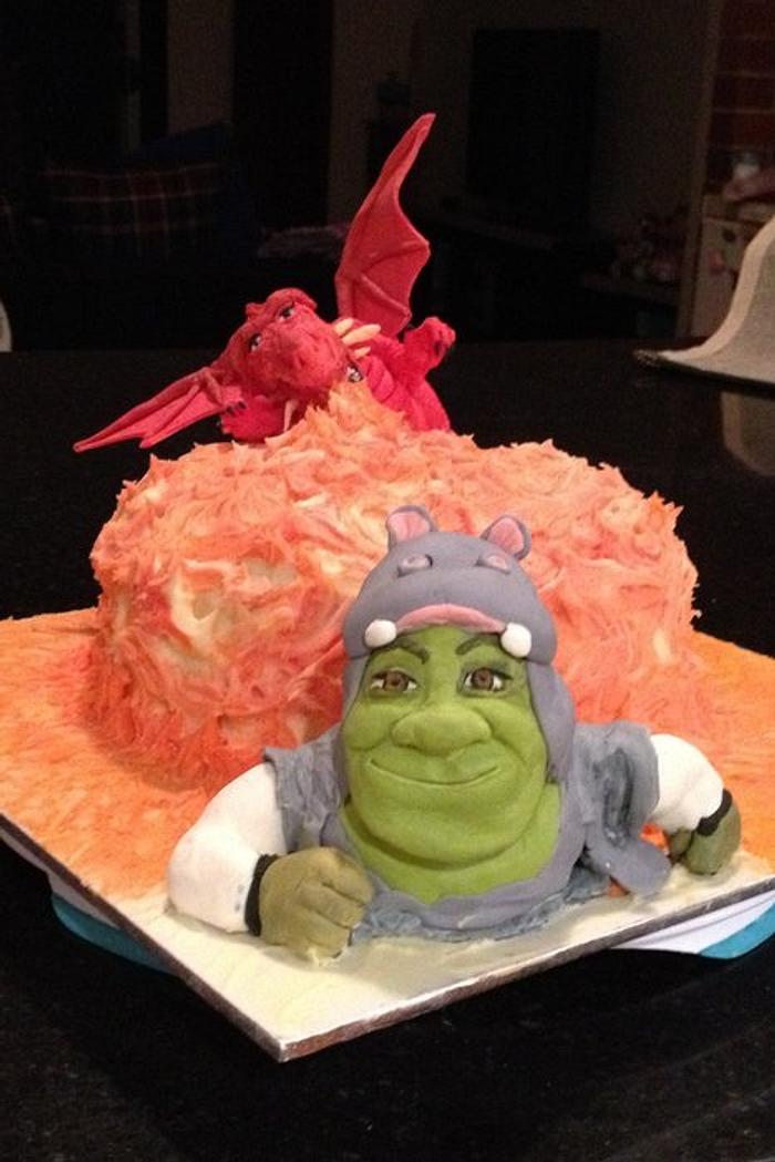 Shrek birthday cake