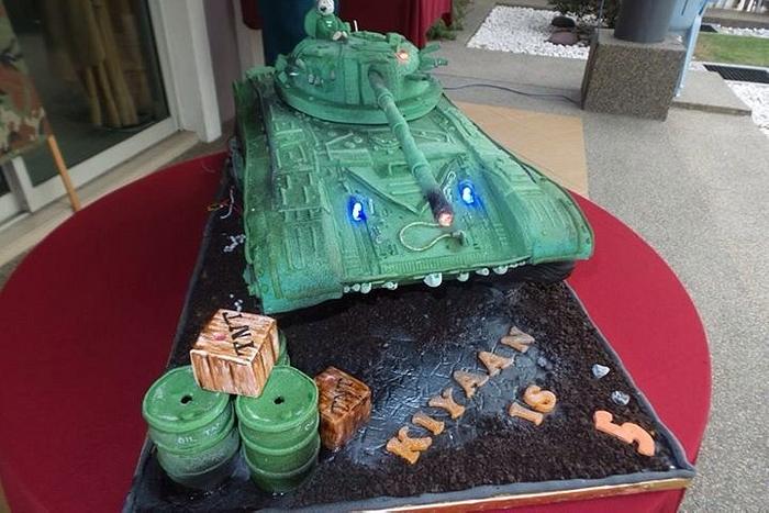Military tank cake