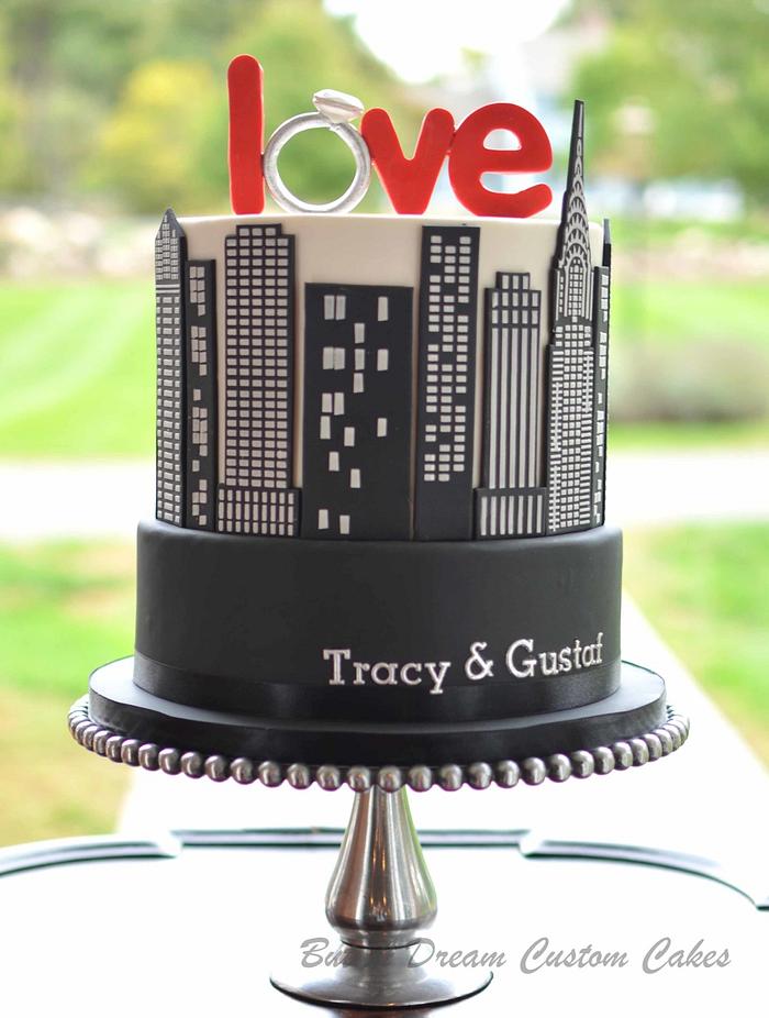 NYC Engagement Cake