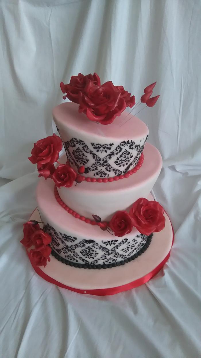Wedding topsy turvy cake