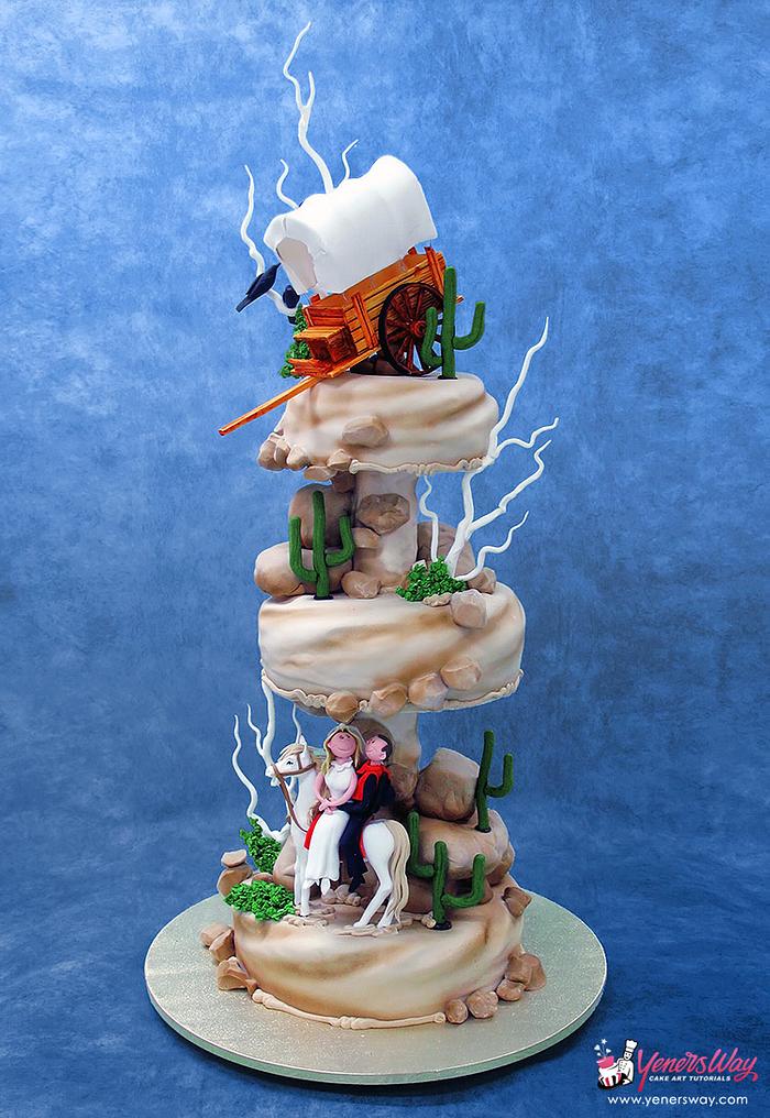 Wild Wild West Themed Wedding Cake