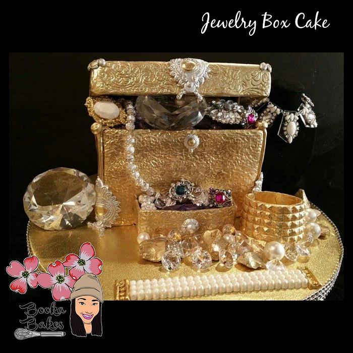 Gold, Glitz and Glam - Antique Jewelry Box Cake