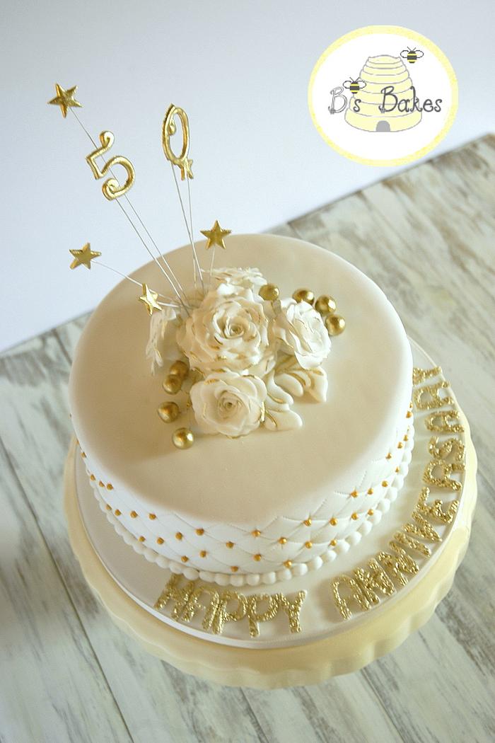 50 Golden Years - 50th Wedding Anniversary Cake Topper –  Lilyandrosecaketoppers