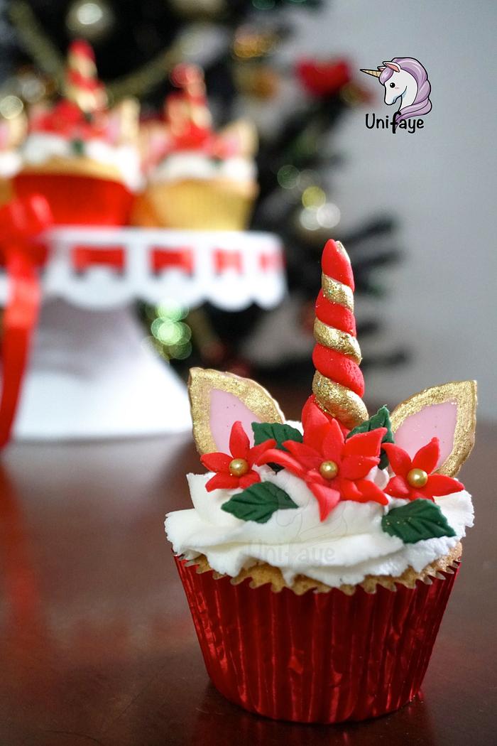 Christmas Unicorn Cupcakes