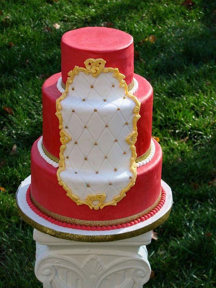 Red and White cake