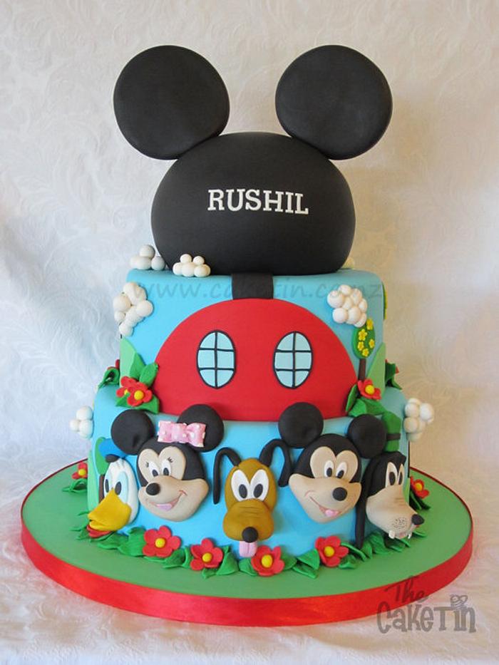 Disney themed first birthday cake.