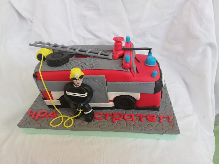 3d Пожарна кола торта