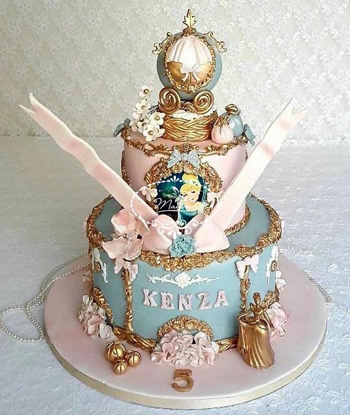 Cinderella Theme 2 Tier Cake by Creme Castle