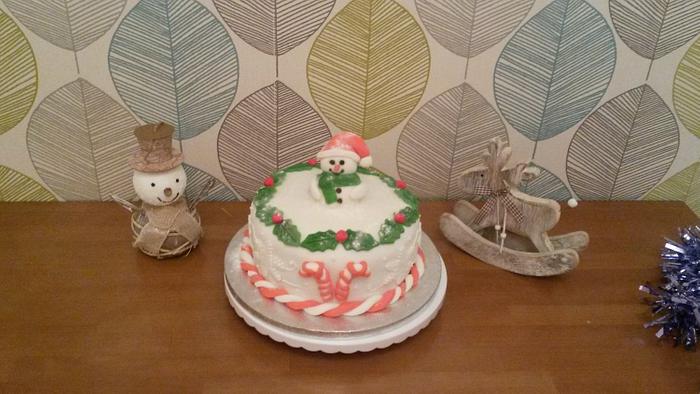 Jolly Snowman Christmas Cake 