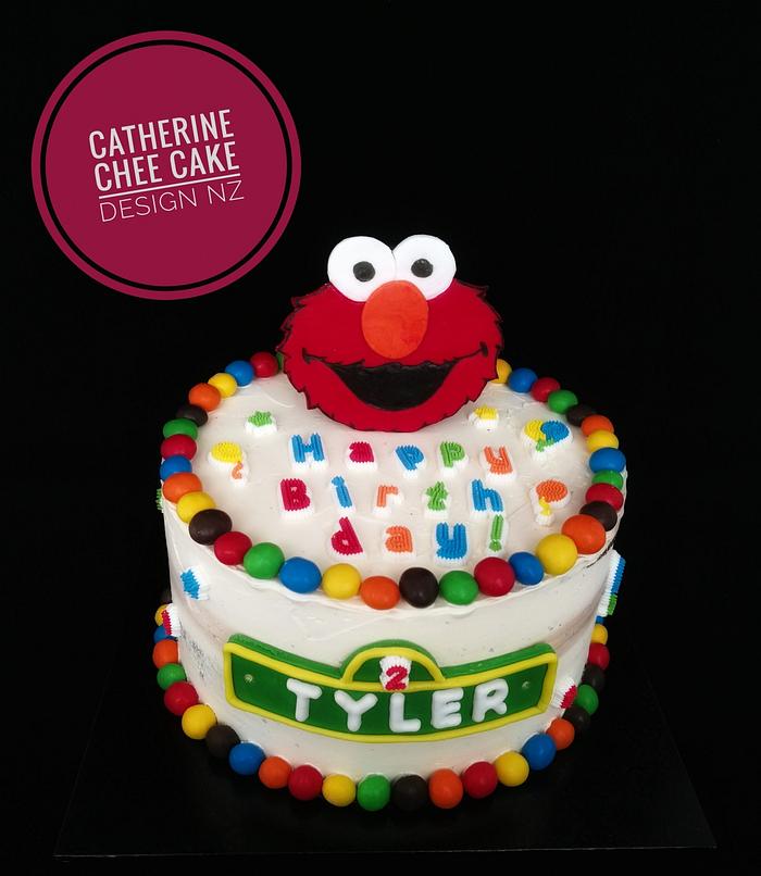 Colourful Elmo birthday cake