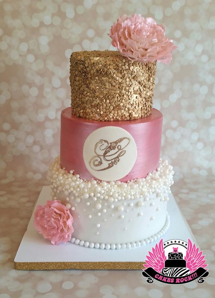 Gold, Pearls, and Pink Baby Shower 