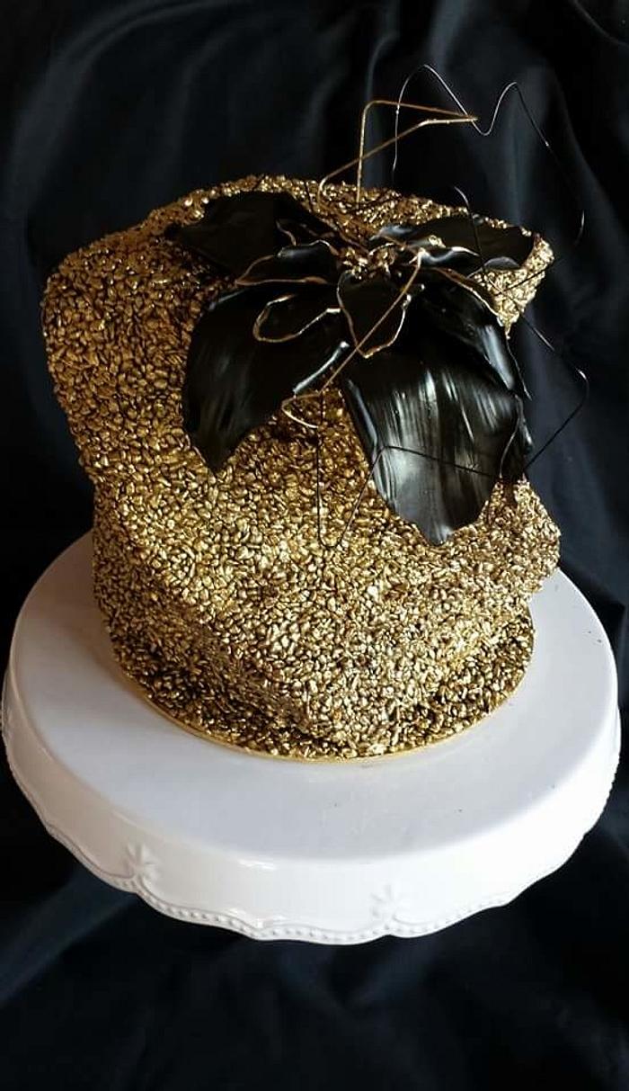 Sequin twisted tower cake