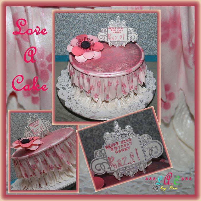 Pleats 'n Bloom-themed Birthday Cake