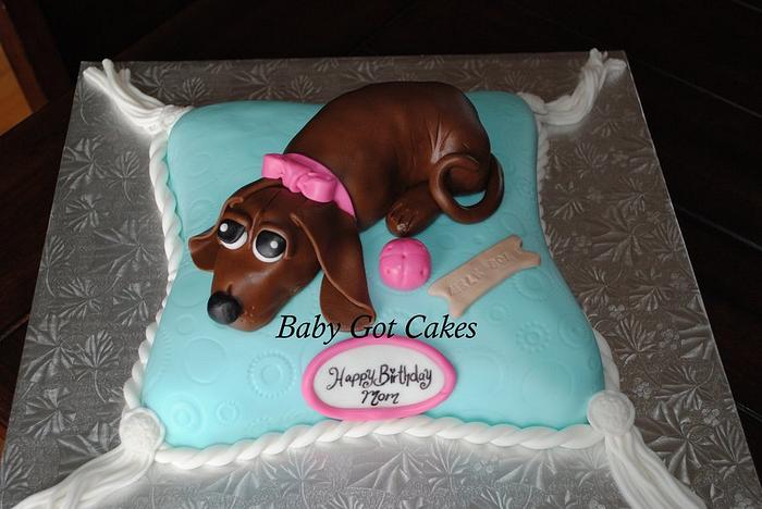 Weiner Dog Pillow Cake