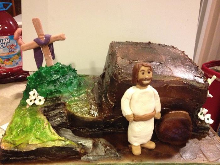 He has risen! Jesus Empty tomb cake
