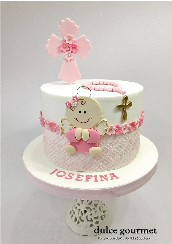 Baptism cake for little Josefina
