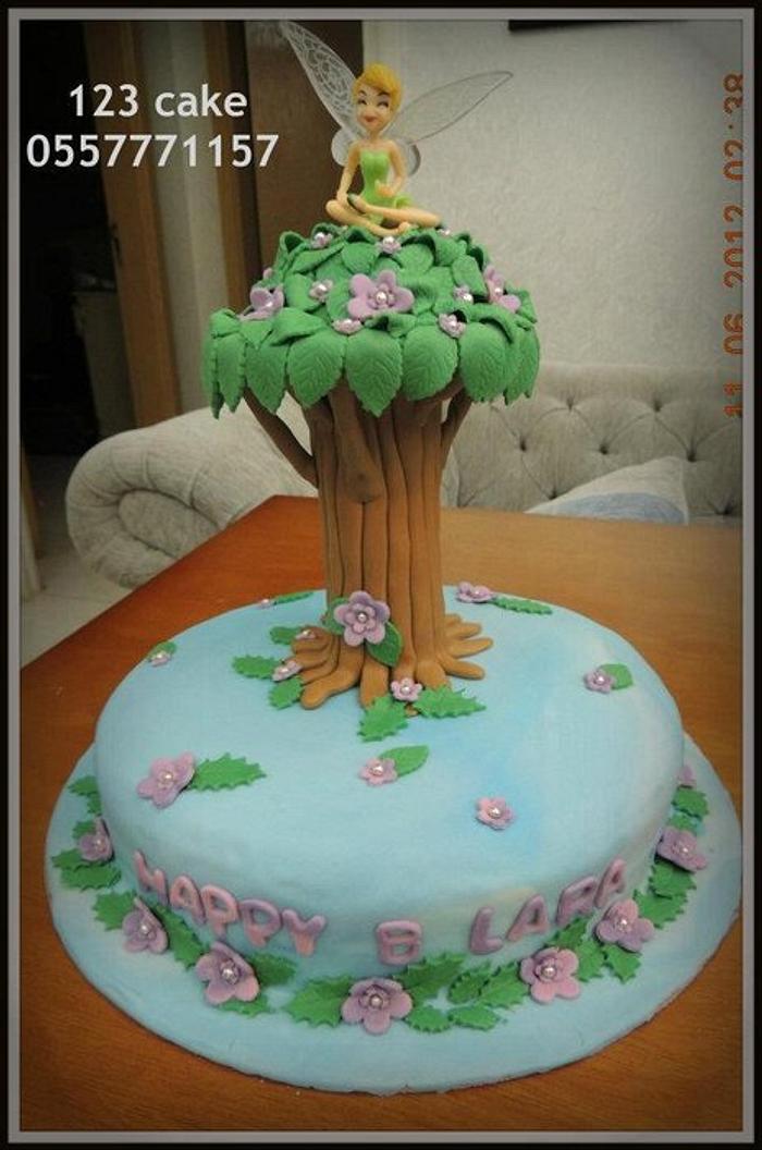 Tinkerbell tree house cake 