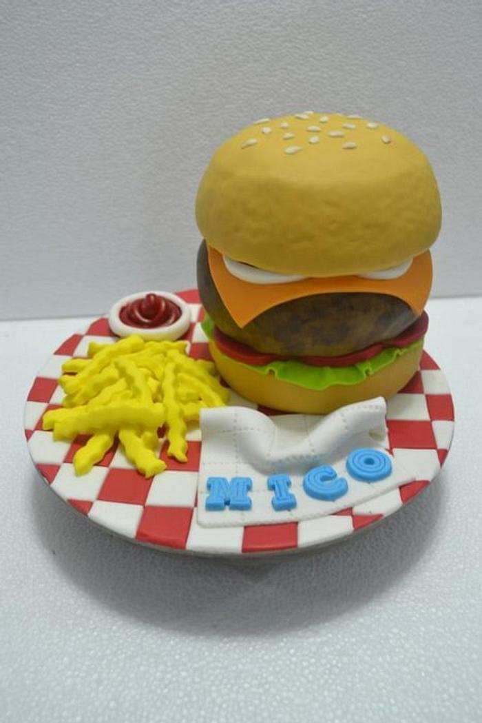 Burger Cake for Mico