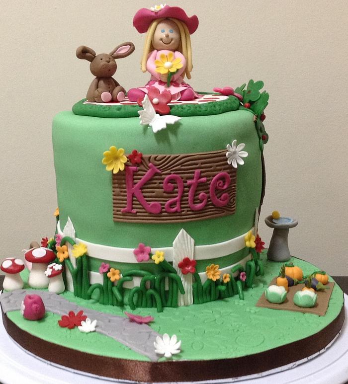 10th Birthday Garden Theme Cake